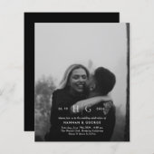 Budget Modernes Monogramm Programm Einladung Hochz (Vorne/Hinten)