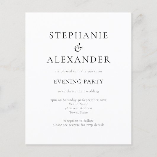 Budget Modernes QR Code Hochzeitsstift Abend Party (Vorderseite)