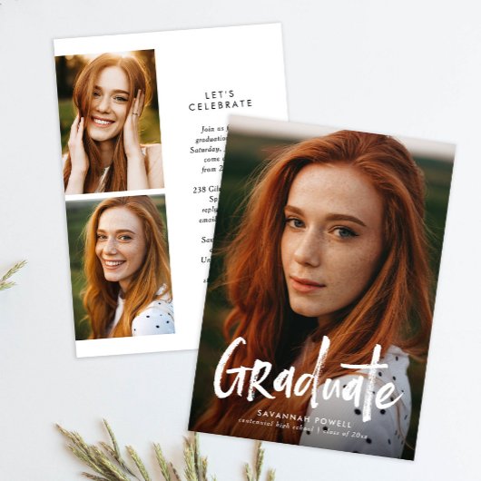 Budget Modernes Schreiben 3 Foto Graduierungsparte Einladung