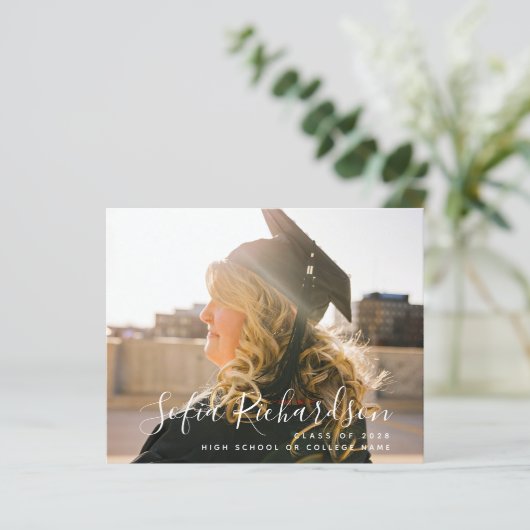 BUDGET Modernes Script 8 Foto Einfache Ankündigung (Stehend Vorderseite)