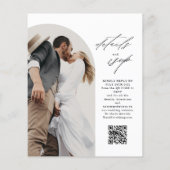 BUDGET Modernes Script Arch Foto QR Code Hochzeit (Rückseite)