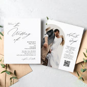 BUDGET Modernes Script Arch Foto QR Code Hochzeit