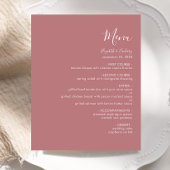 Budget Modernes Script Dusty Rose Wedding Menu