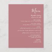 Budget Modernes Script Dusty Rose Wedding Menu (Vorderseite)