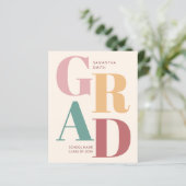 BUDGET Modernes Script Foto Abschluss Ankündigung (Stehend Vorderseite)