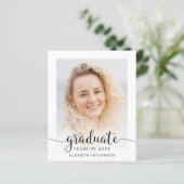 Budget Modernes Script Foto Abschluss Ankündigung (Stehend Vorderseite)