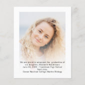 Budget Modernes Script Foto Abschluss Ankündigung (Rückseite)