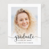 Budget Modernes Script Foto Abschluss Ankündigung (Vorderseite)