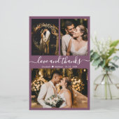 Budget Modernes Script Foto Hochzeit Danke Karte (Stehend Vorderseite)