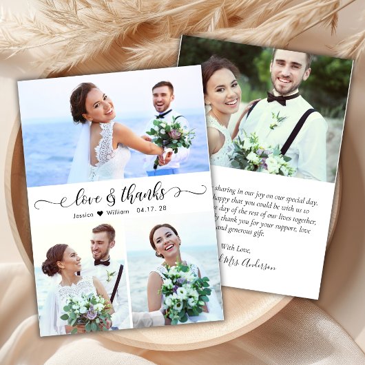 Budget Modernes Script Foto Hochzeit Danke Karte