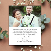 Budget Modernes Script Foto Hochzeit Danke Karte
