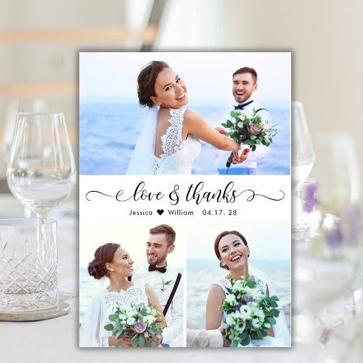 Budget Modernes Script Foto Hochzeit Danke Karte