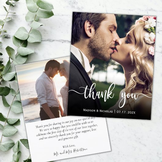 Budget Modernes Script Foto Hochzeit Vielen Dank F Flyer