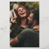 Budget Modernes Script Foto Hochzeitseinladung (Rückseite)