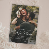 Budget Modernes Script Foto Hochzeitseinladung
