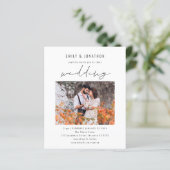 Budget Modernes Script Foto QR Code Hochzeit Einla (Stehend Vorderseite)