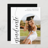 Budget Modernes Script Graduate Foto Ankündigung (Vorne/Hinten)