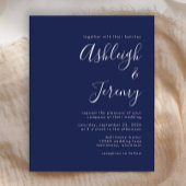Budget Modernes Script Navy Blue Wedite Einladung