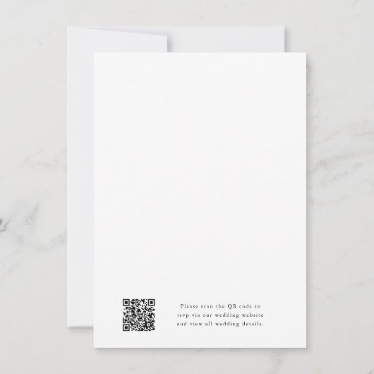 Budget Modernes Script QR Code Foto Hochzeit Einladung (Rückseite)