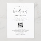 Budget Modernes Script QR Code Hochzeitsempfehlung (Vorderseite)