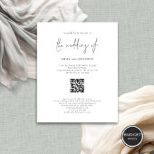 Budget Modernes Script QR Code Hochzeitsempfehlung