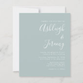 Budget Modernes Script Sea Glass Einladung Hochzei (Vorderseite)