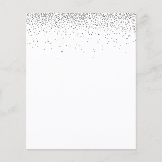 Budget Modernes Script Silver Glitzer Hochzeit Ein (Rückseite)