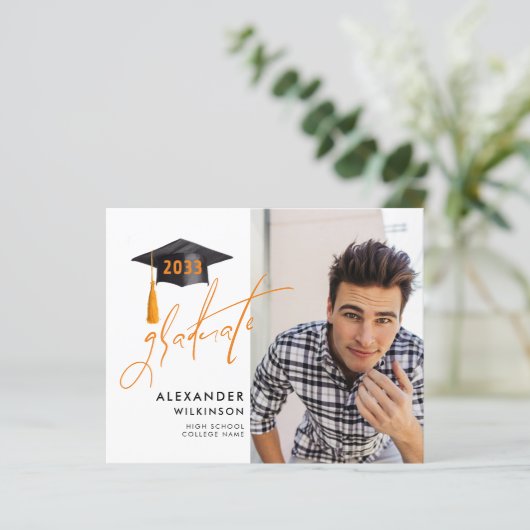 BUDGET Modernes Skript Einfache GRAD-Einladung Fot (Stehend Vorderseite)