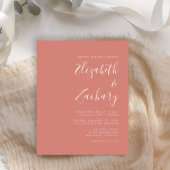 Budget Modernes Skript Terracotta Hochzeit Einladu