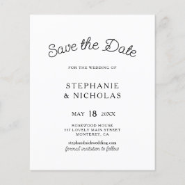 Budget Modernes Typografie-Foto Save the Date Flyer