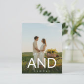 Budget Modernes Typografie Foto Wedites Einladunge (Stehend Vorderseite)