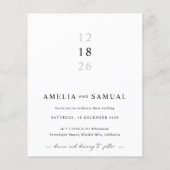 Budget Modernes Typografie Foto Wedites Einladunge (Rückseite)