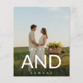 Budget Modernes Typografie Foto Wedites Einladunge (Vorderseite)