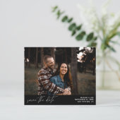 Budget Modrn Chic Foto Horizontal Save the Date B (Stehend Vorderseite)
