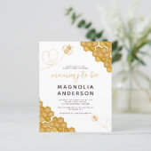 Budget Mommy to Bee Baby Shower Einladung (Stehend Vorderseite)