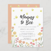 Budget Mommy to Bee Baby Shower Einladung (Vorne/Hinten)