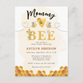 Budget Mommy to Bee Gender Neutral Baby Duwer Einladungspostkarte (Vorderseite)