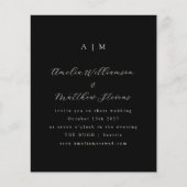 Budget Monogram Black Minimalistisch Wedding Einla (Vorderseite)