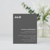 Budget Monogram Black Modern Wedding Einladung (Stehend Vorderseite)