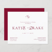 BUDGET Monogram Deep Burgundy Script Wedding (Vorne/Hinten)