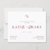 BUDGET Monogram Deep Burgundy Script Wedding (Vorderseite)