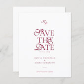 BUDGET Monogram Deep Burgundy Script Wedding (Vorne/Hinten)