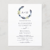 Budget Monogram Dusty Blue Boho Floral Wedding (Vorderseite)