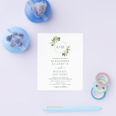 Budget Monogram Emerald Green Greenerity Wedding Flyer (Einzeln)