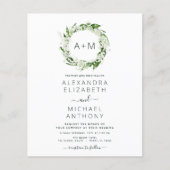 Budget Monogram Emerald Green Greenerity Wedding Flyer (Vorne)