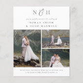 Budget Monogram QR Code 3 Foto Collage Wedding (Vorderseite)