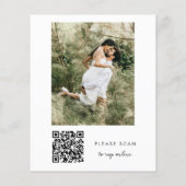 Budget Monogram Qr Code Foto Hochzeitseinladung (Rückseite)