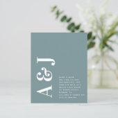 Budget Monogram QR Code Hochzeitseinladung (Stehend Vorderseite)