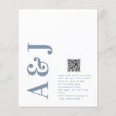 Budget Monogram QR Code Hochzeitseinladung (Rückseite)