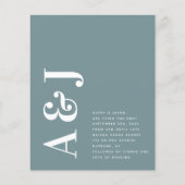 Budget Monogram QR Code Hochzeitseinladung (Vorderseite)